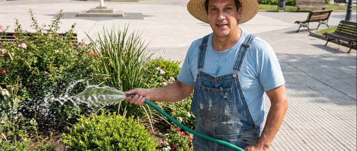 El Municipio le bajó el precio al paro y anuncia que regó las plantas en la plaza Dardo Rocha