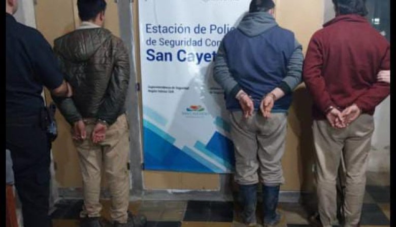 Tres aprehendidos en San Cayetano con armas y animales cazados