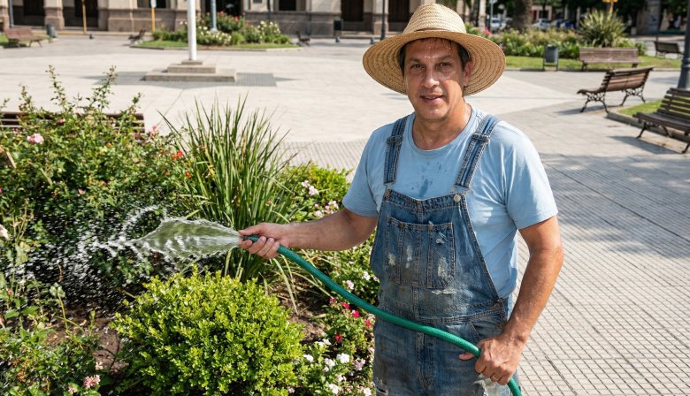 El Municipio le bajó el precio al paro y anuncia que regó las plantas en la plaza Dardo Rocha