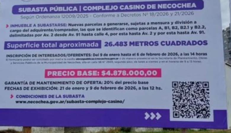 Subasta del Casino: Imprimieron mal el cartel y se suma a la lista de vicios que podrían invalidar todo el proceso