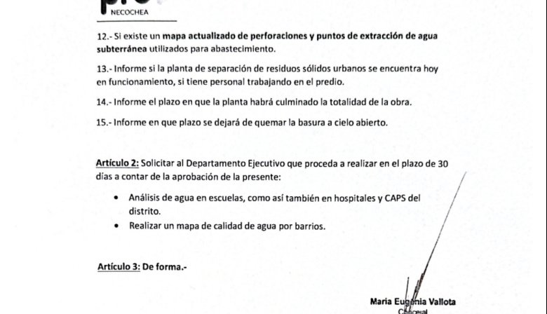 Otro problema legal para la Muni: Piden informes en el HCD por la contaminación de las napas de agua con el basurero
