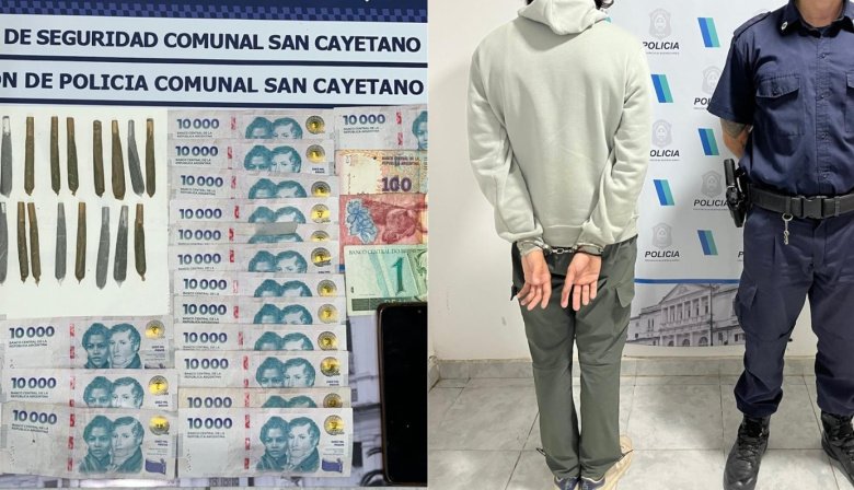 Lo detuvieron en San Cayetano con 29 porros armados
