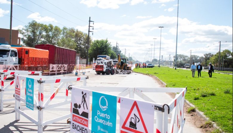 Comenzó la obra de reparación de la Avenida Almirante Brown: Calzada reducida en el acceso a Puerto Quequén
