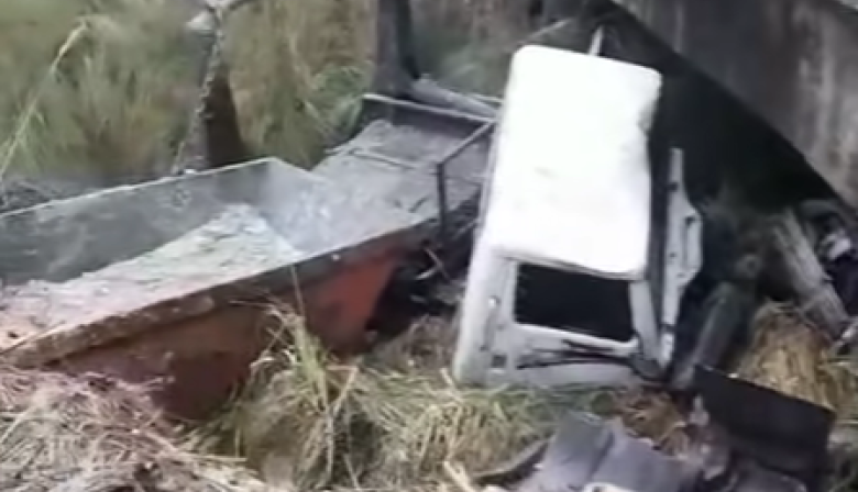 Camión cayó desde un puente en la Ruta 88