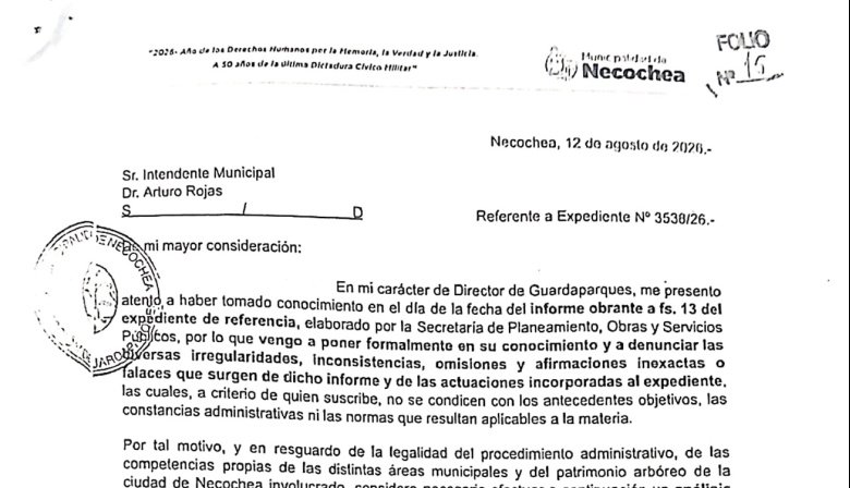 Denuncian a 4 funcionarios municipales por la destrucción de patrimonio público y una red de falsificaciones