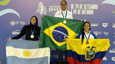 La nadadora necochense, Guadalupe Angiolini, salió subcampeona sudamericana en Brasil