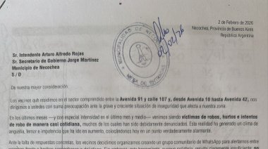 140 vecinos de Barrio Parque le piden al intendente que haga algo con la seguridad en Barrio Parque