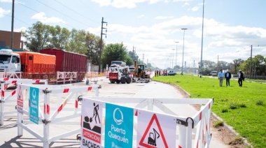 Comenzó la obra de reparación de la Avenida Almirante Brown: Calzada reducida en el acceso a Puerto Quequén