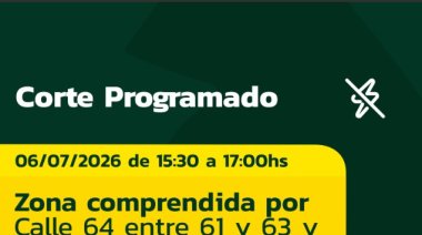Corte de luz programado esta tarde en el centro de Necochea