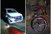 Un ciclista fue hospitalizado tras ser embestido por una camioneta en la Ruta 88