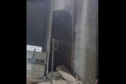 Gigantesco derrumbe en Puerto Quequén: Se venció la pared de un silo y derramó el cereal en una zona de carga