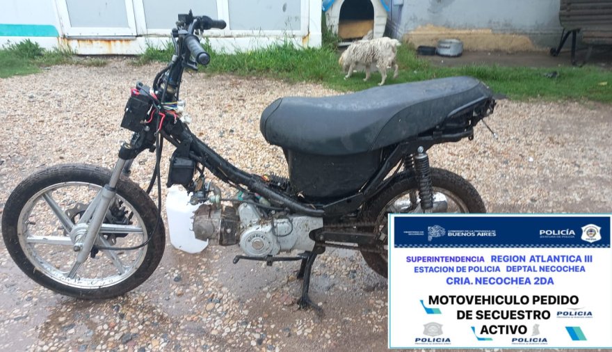 Control policial en Quequén: Detuvieron a un joven con una moto robada