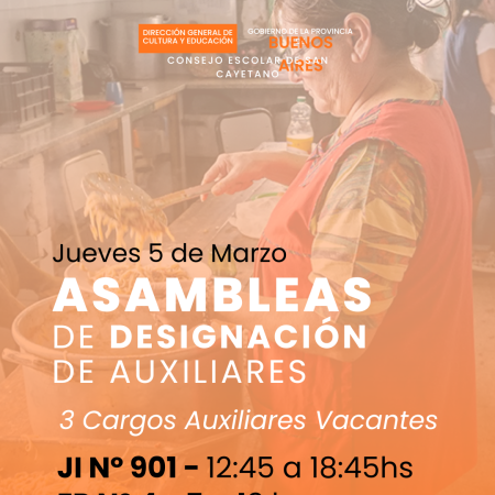 San Cayetano: Convocan a la Asamblea de Designación de Auxiliares este jueves 5 de marzo