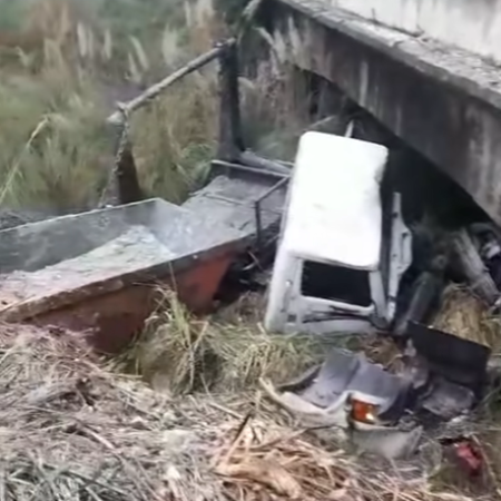 Camión cayó desde un puente en la Ruta 88