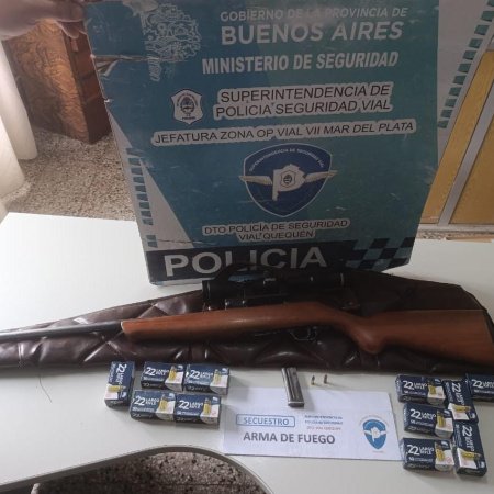 Aprehendieron a un hombre con una carabina y 457 municiones en la Ruta 228